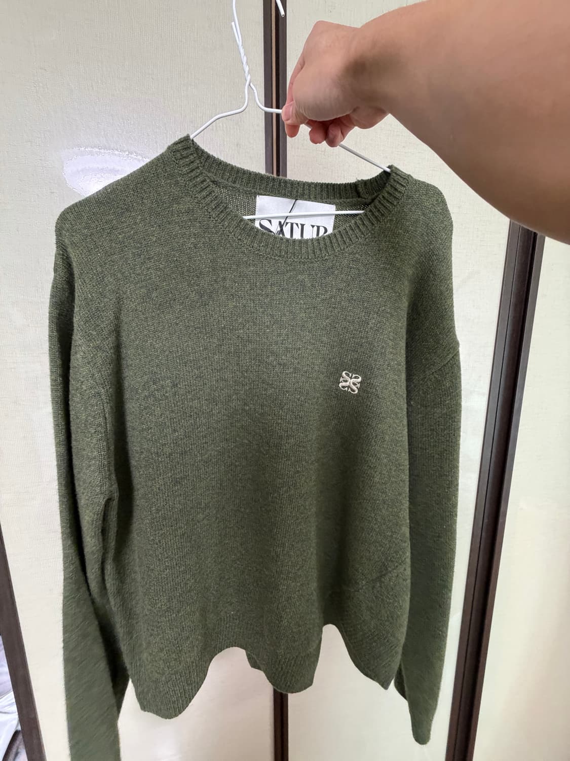 세터 언발란스 니트 올리브 그린 M 상품이미지2