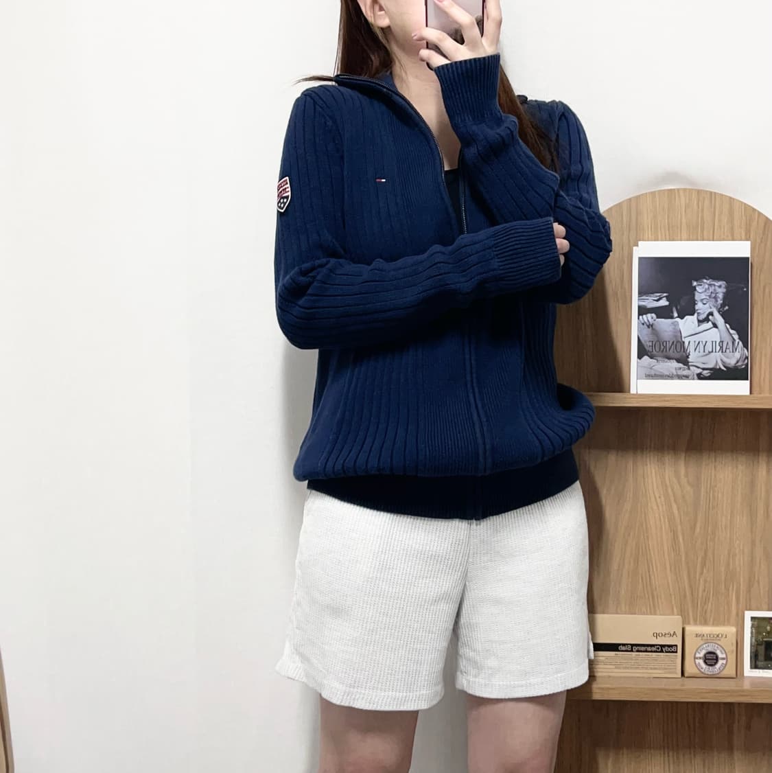 [정품] 타미 네이비 패치로고 니트 집업 [ L ] 상품이미지2