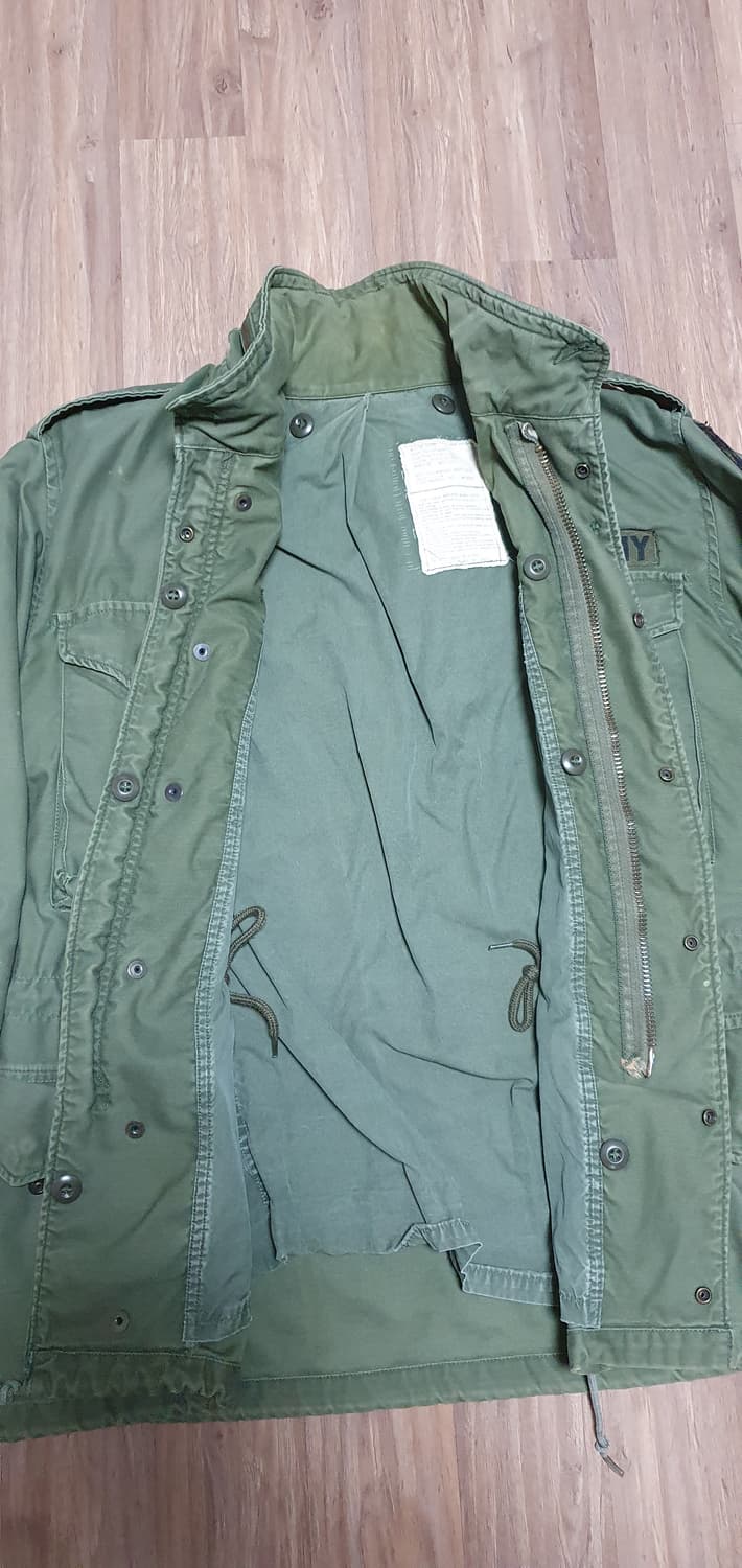 미군 오리지널 m65 필드자켓 3세대 미디움숏 '75년 생산 상품이미지4