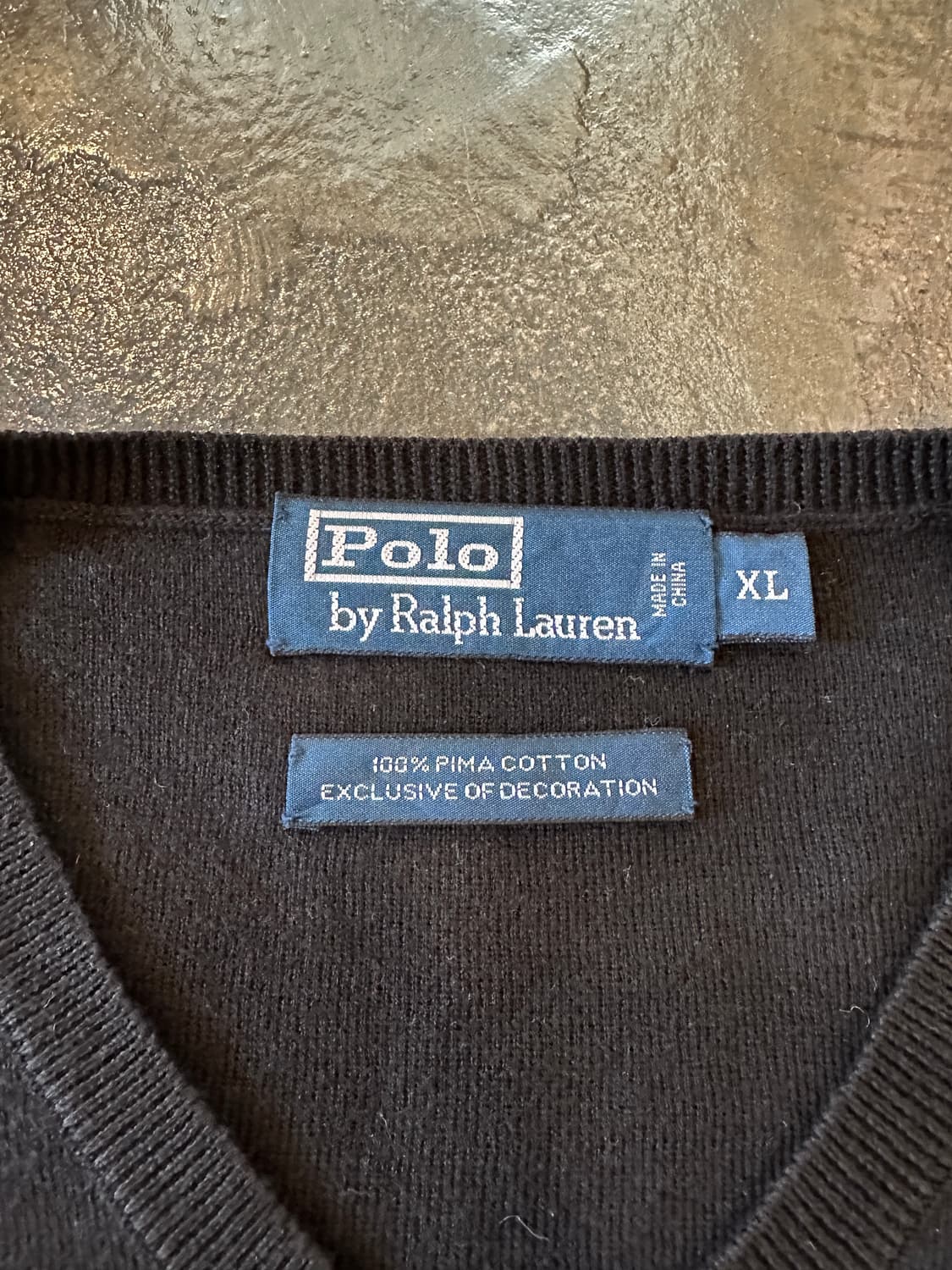 폴로 랄프로렌 블랙 브이넥 니트 XL 상품이미지3