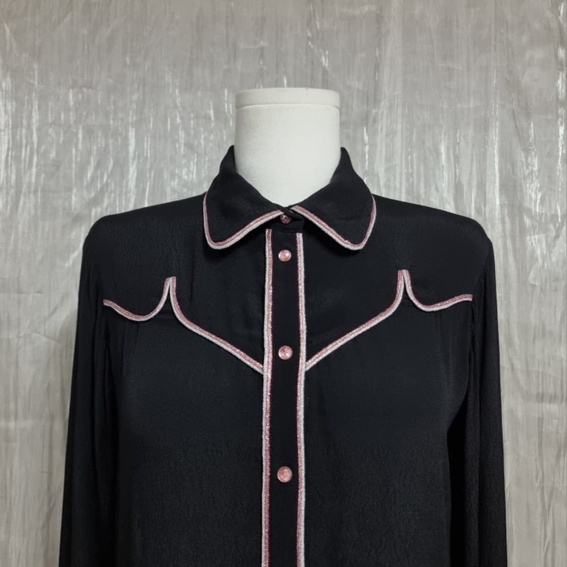 마쥬 maje 블랙핑크 블라우스 셔츠 (55) 상태굿 상품이미지4