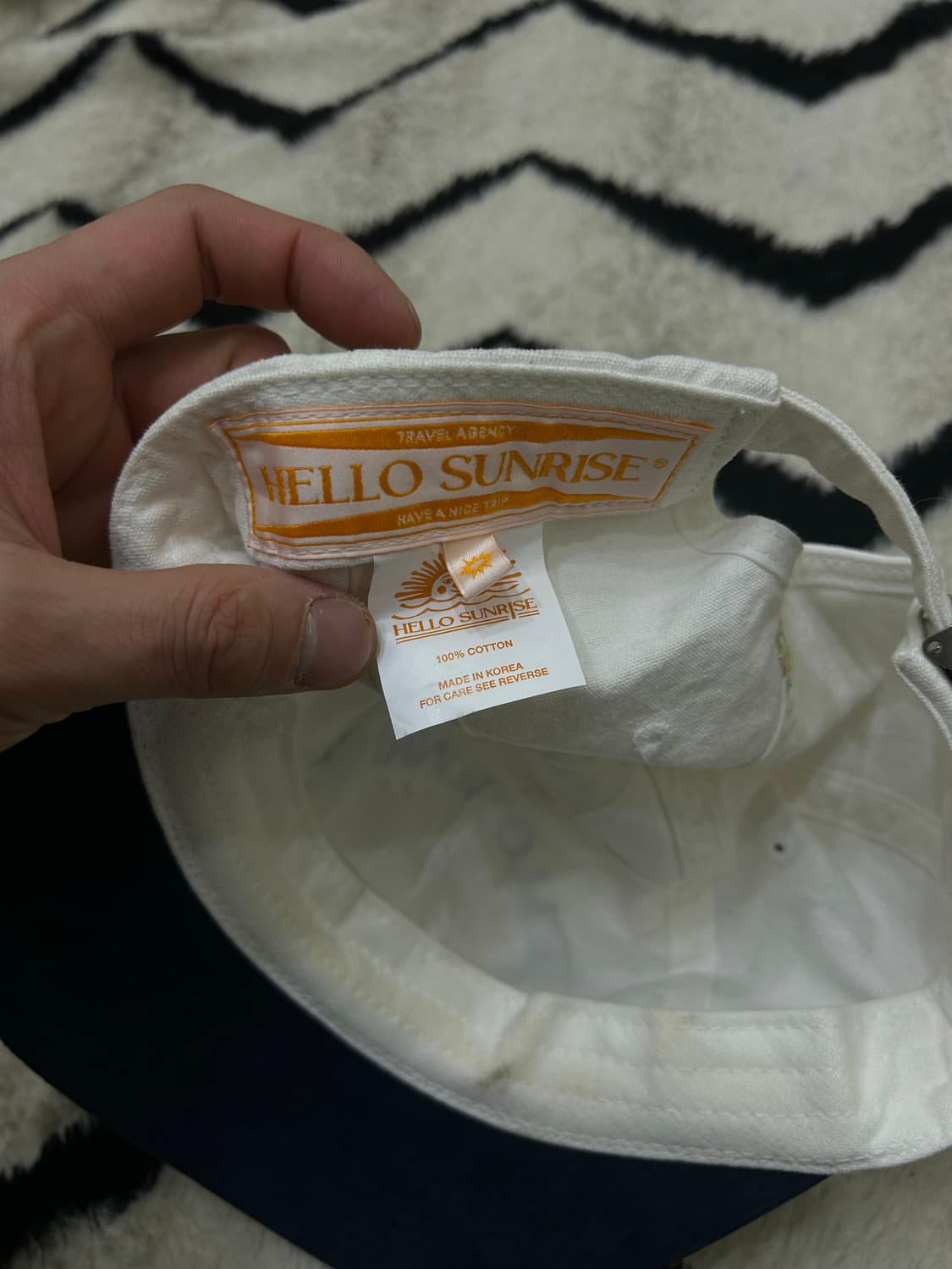 헬로선라이즈 6패널 캡/화이트네이비 상품이미지5