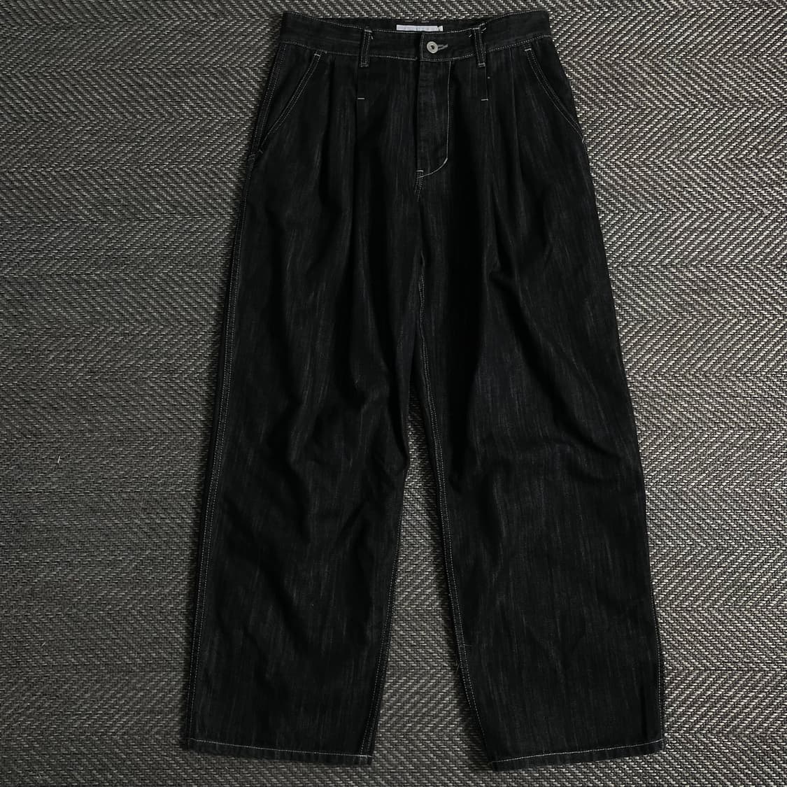 Xerobnr 블랙 투 턱 와이드 데님 팬츠 y 3673 상품이미지2