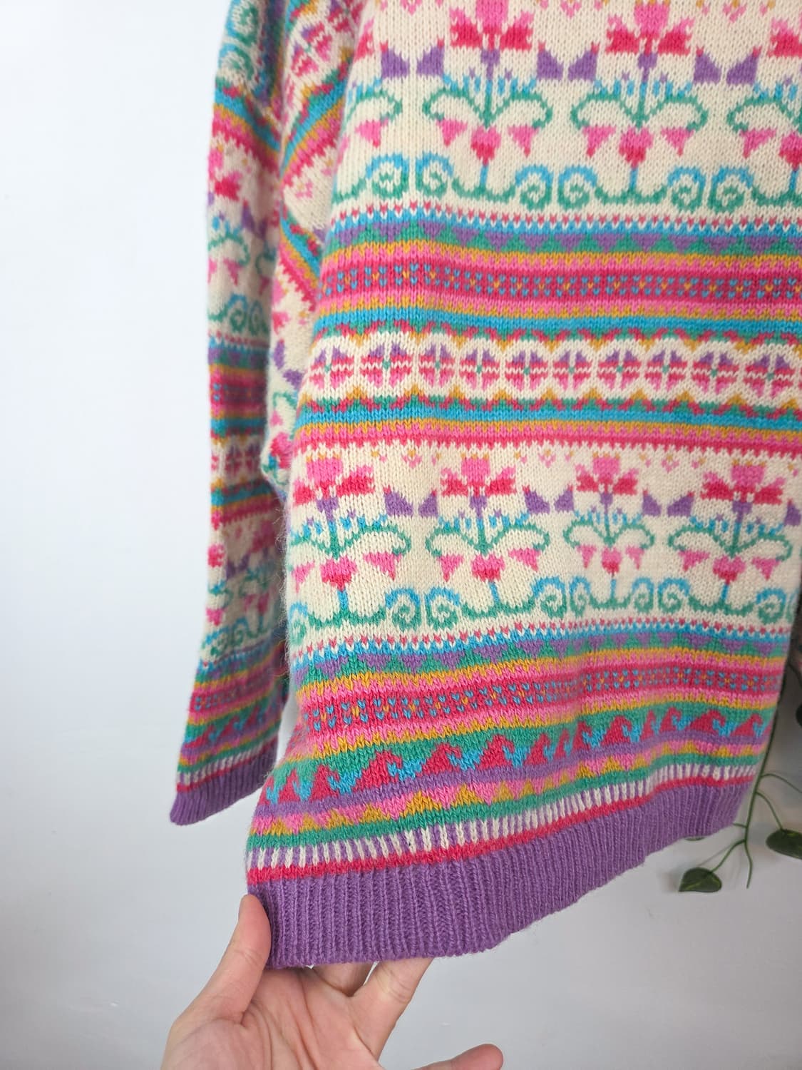 패턴 울 가디건 상품이미지5