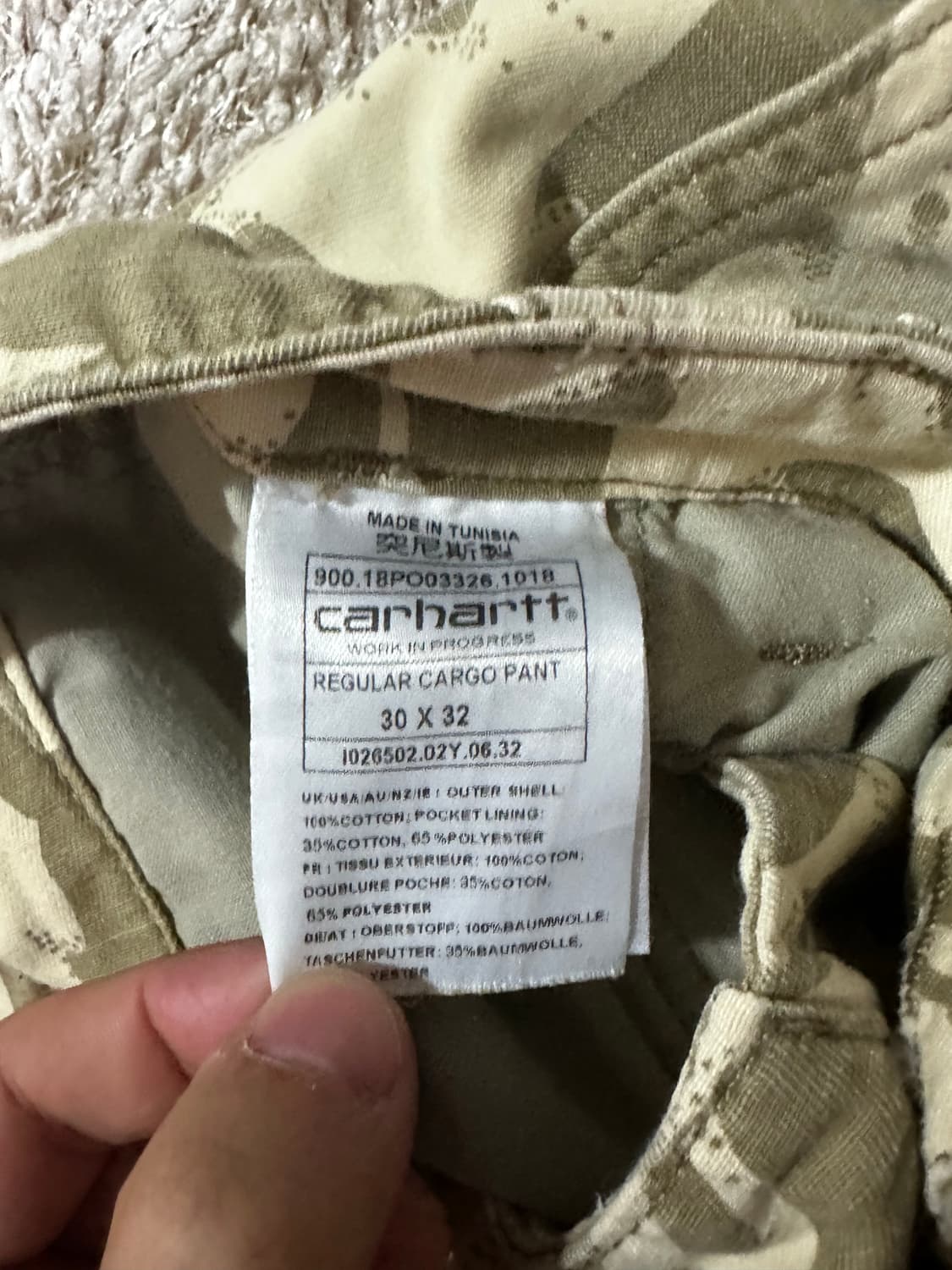 칼하트 wip 카모플라주 카고팬츠 30x32 상품이미지2