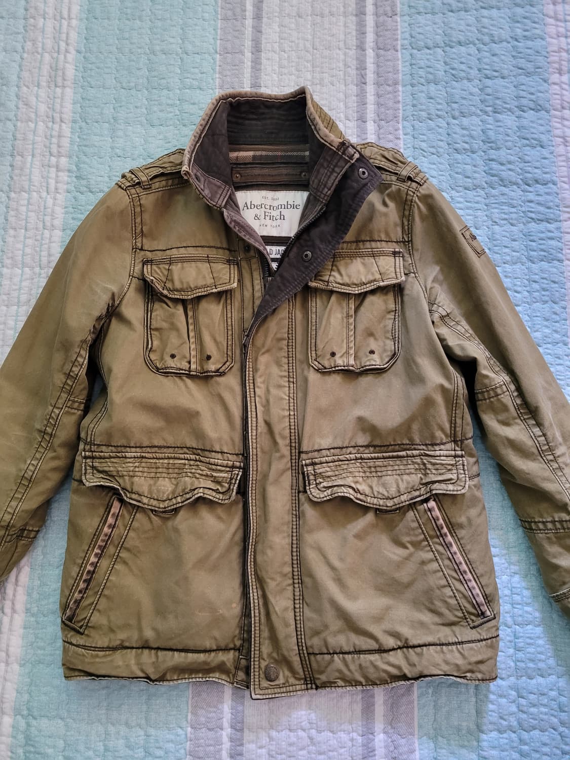 아베크롬비 Abercrombie 레드필드 왁스드 밀리터리 야상자켓 M 상품이미지3