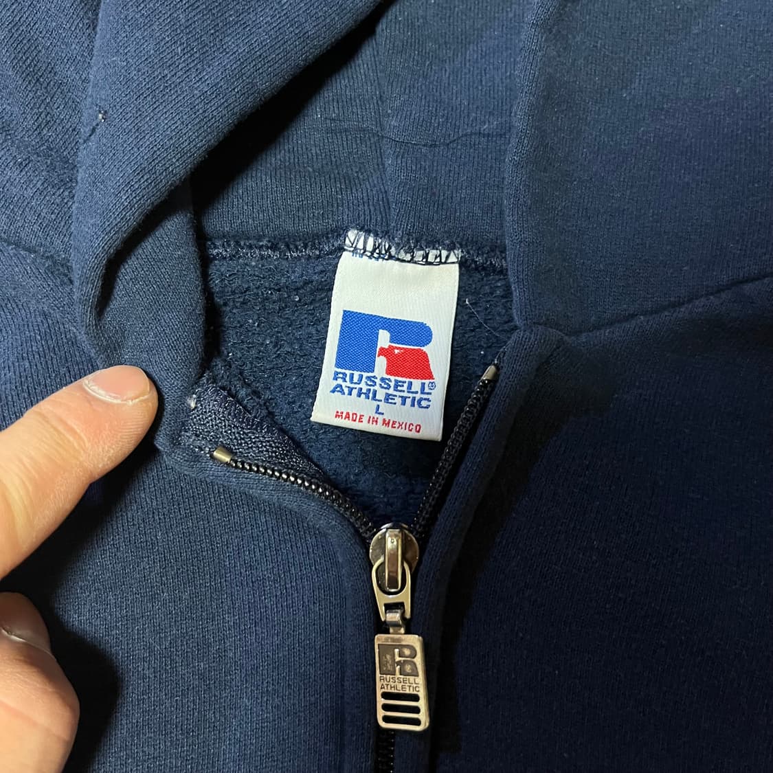[L] 90s 빈티지 러셀 후드집업 네이비 상품이미지5