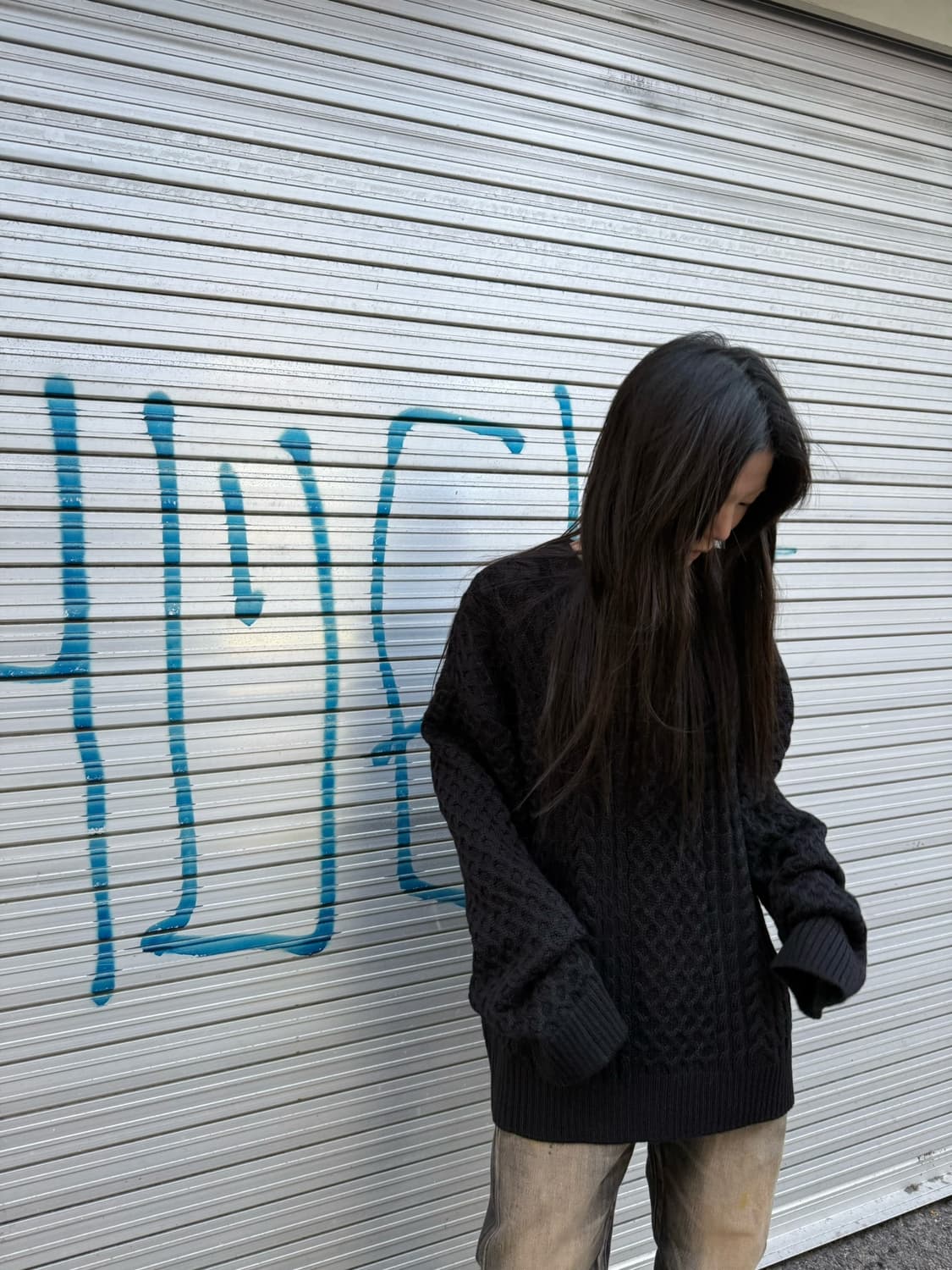 준지 와플 디테일 헤비울 니트 상품이미지4