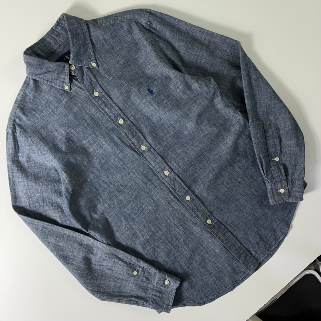 Polo  폴로 랄프로렌 자수 코튼 다크 샴브레이 셔츠  상품이미지2