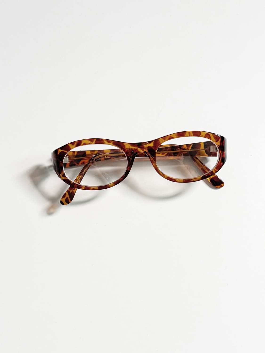 90s JOANNA 레오파드 뿔테 오벌 프레임 빈티지 안경 상품이미지1