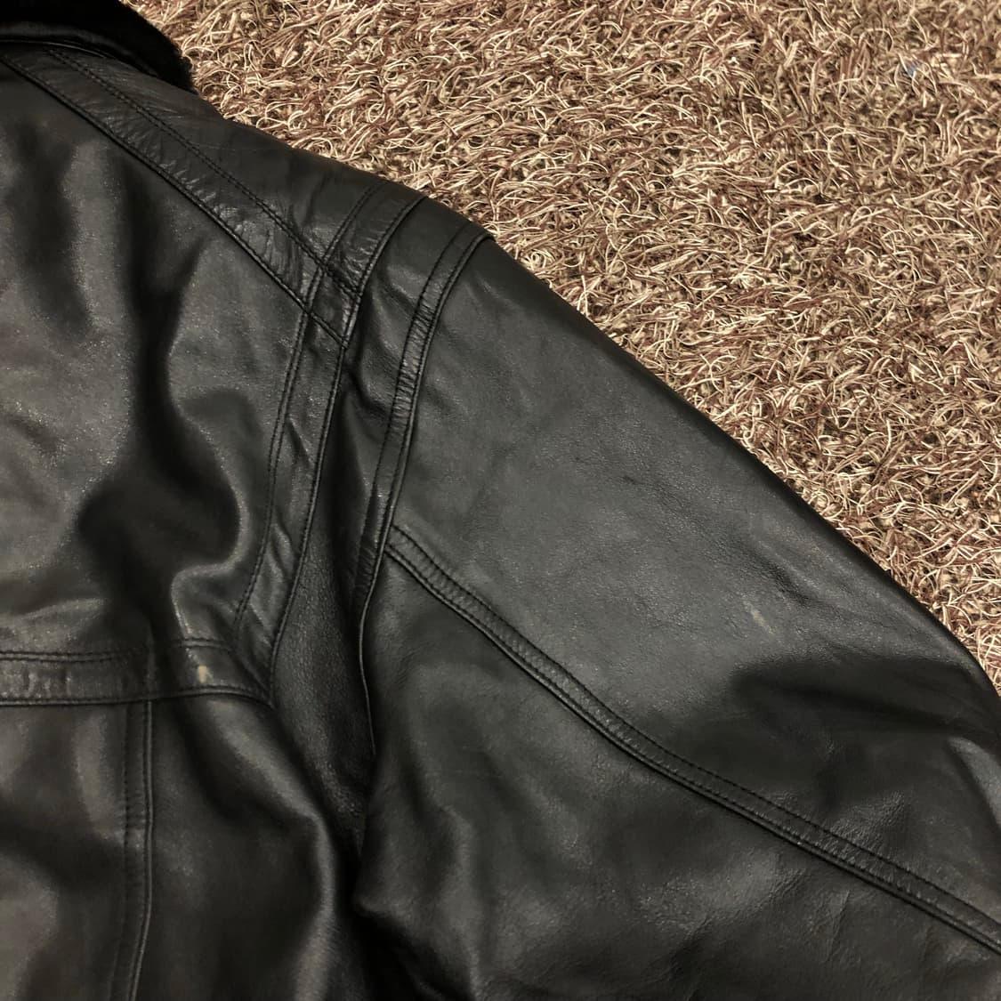빈티지 양가죽 봄버 퍼 카라 레더 가죽 자켓  상품이미지7