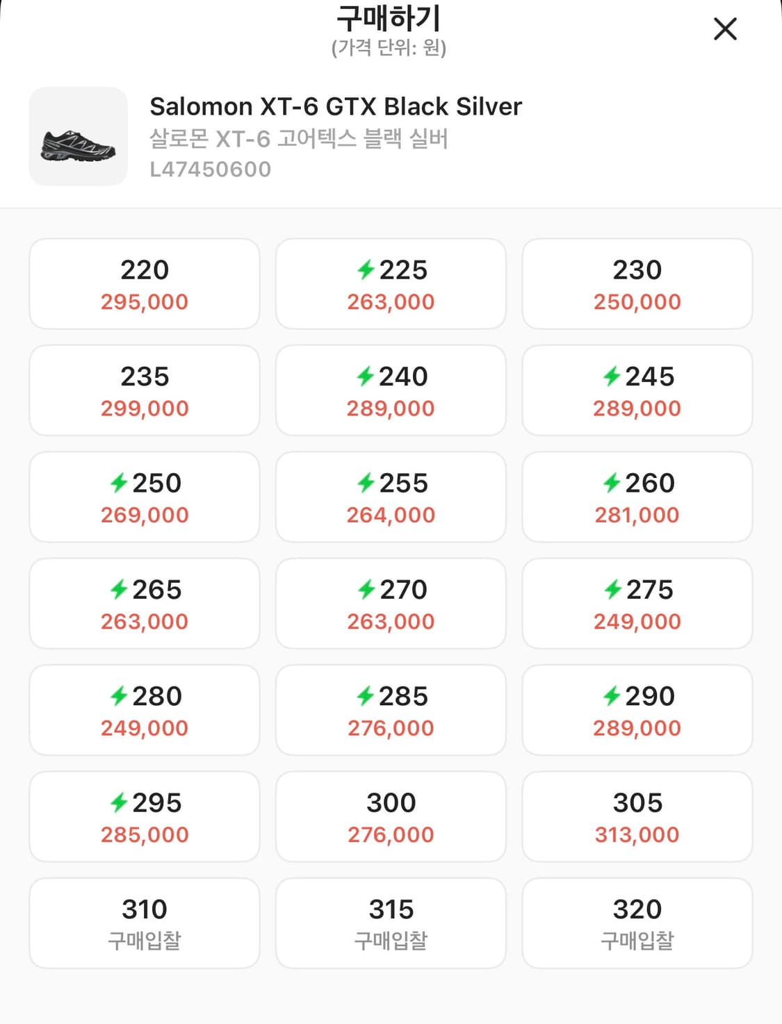 살로몬 XT-6 고어텍스 블랙 실버 신발 275 상품이미지9