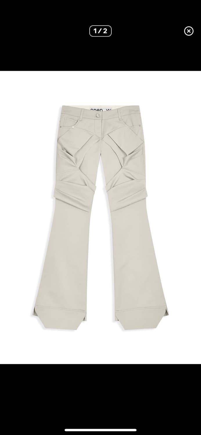 오픈와이와이 gathered bootcut 개더드 부츠컷 베이지 S 상품이미지1