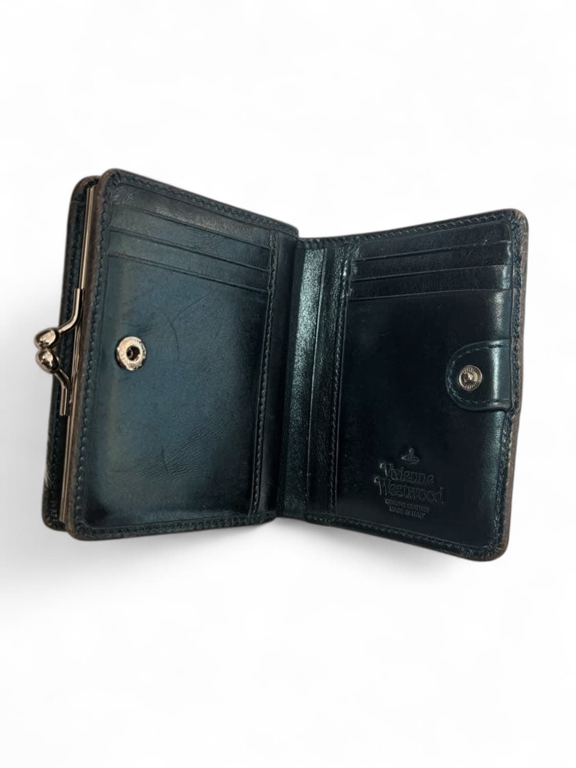 비비안 웨스트우드 메탈릭블루 빈티지 반지갑 상품이미지4