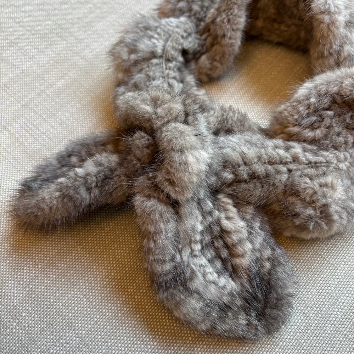 페리엘리스 프릴고리 쁘띠 밍크 머플러 투톤 그레이 상품이미지2