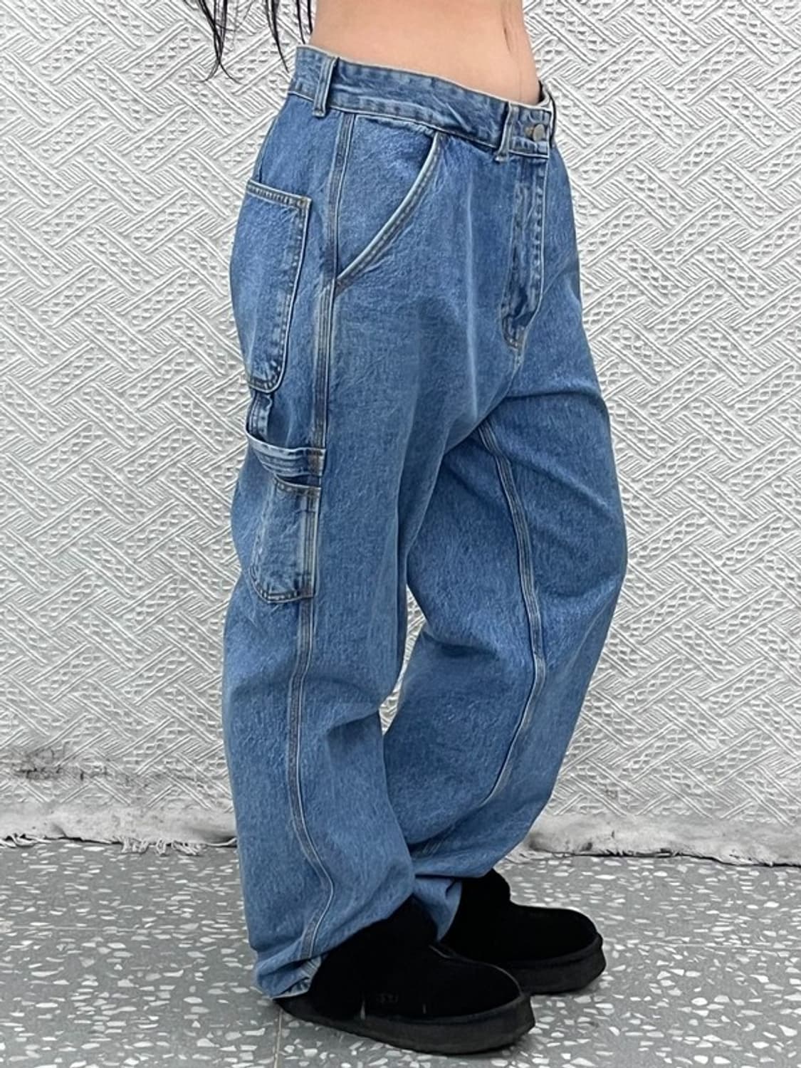 아웃스탠딩 캐주얼 아메카지 카펜터 와이드 데님팬츠 S C09634 상품이미지2