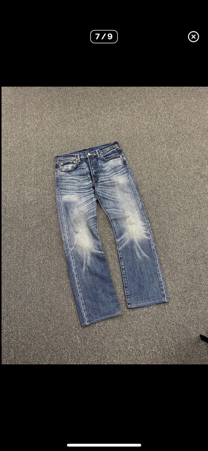 리바이스 501 빈티지 워싱 데님팬츠 슬림핏 상품이미지6