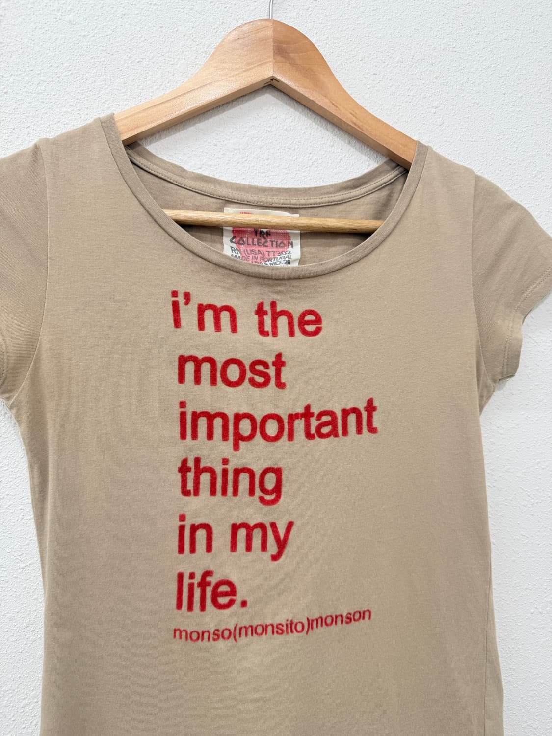빈티지 ZARA 라이트 브라운 레터링 반팔티 상품이미지3