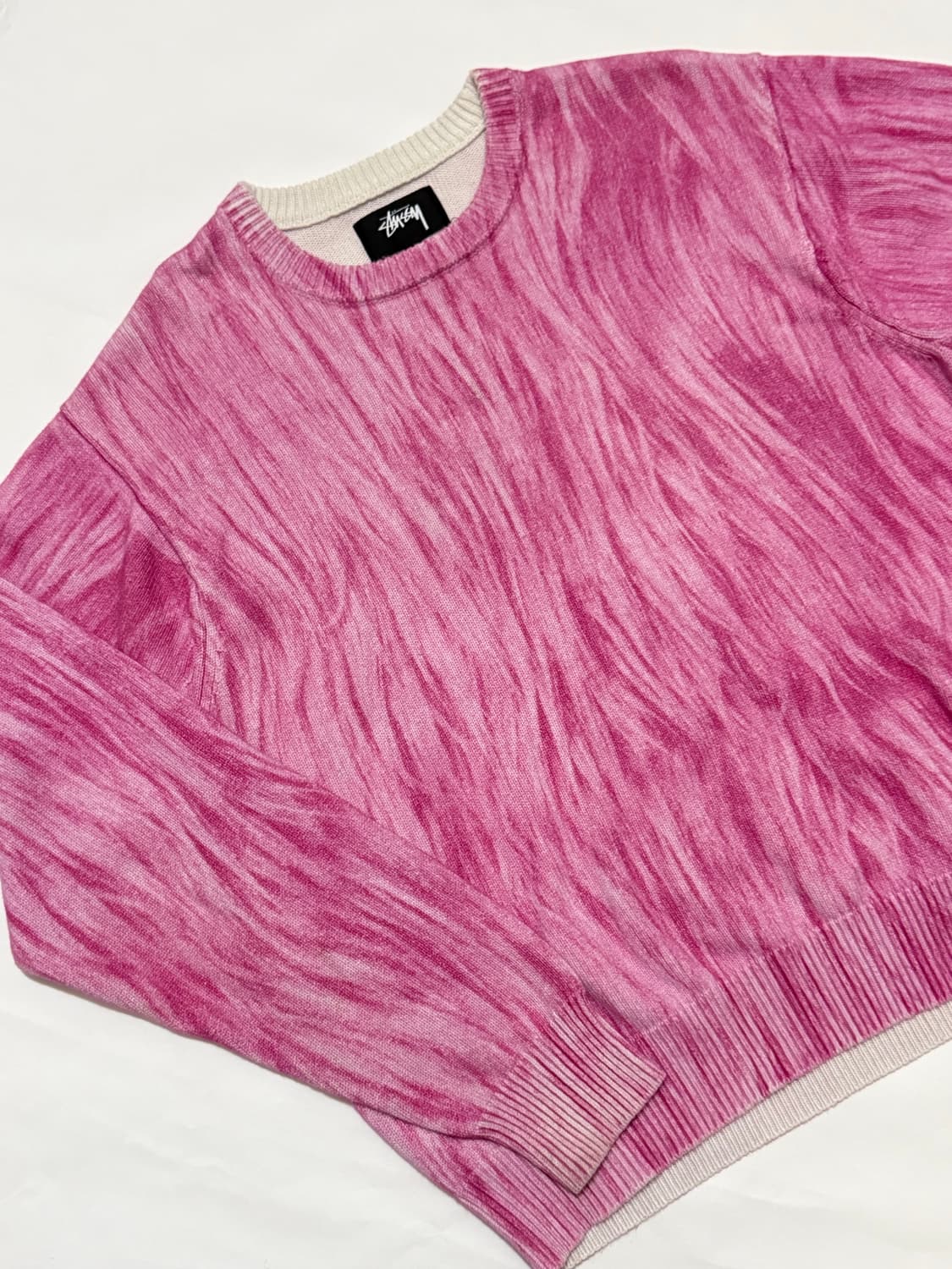 (인기품절/NCT 착용)스투시 퍼 프린팅 니트탑 M 상품이미지1