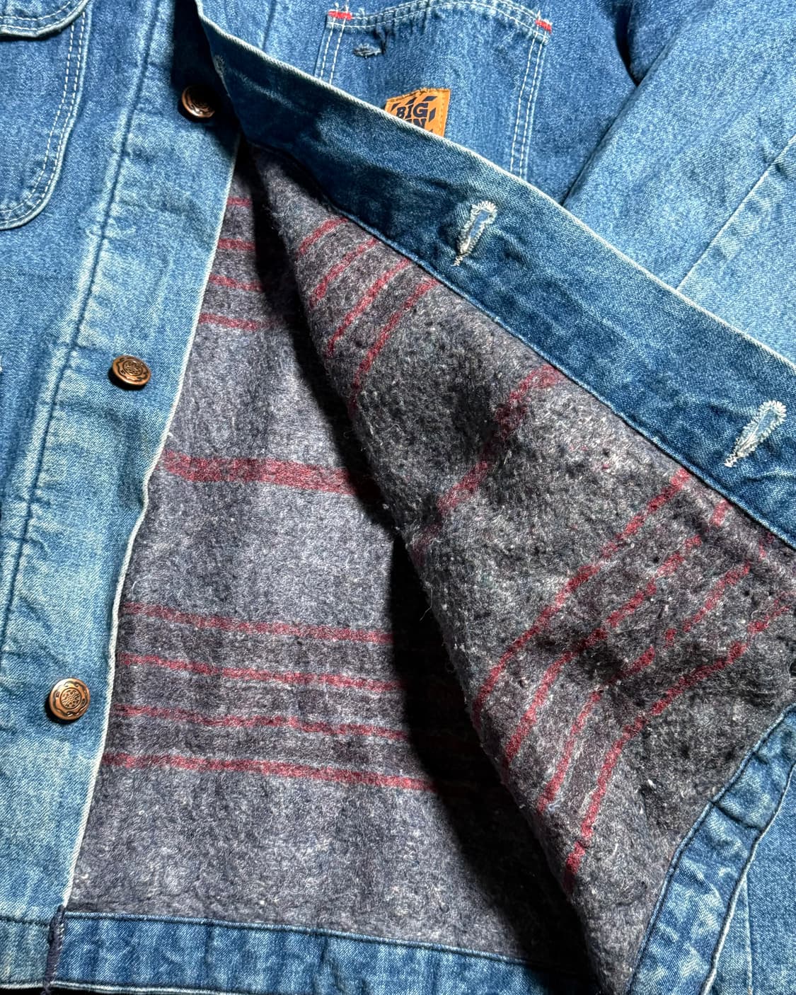 70-80‘s 빅밴 by 랭글러 블랑캣 라인드 데님 초어 자켓 40 상품이미지4