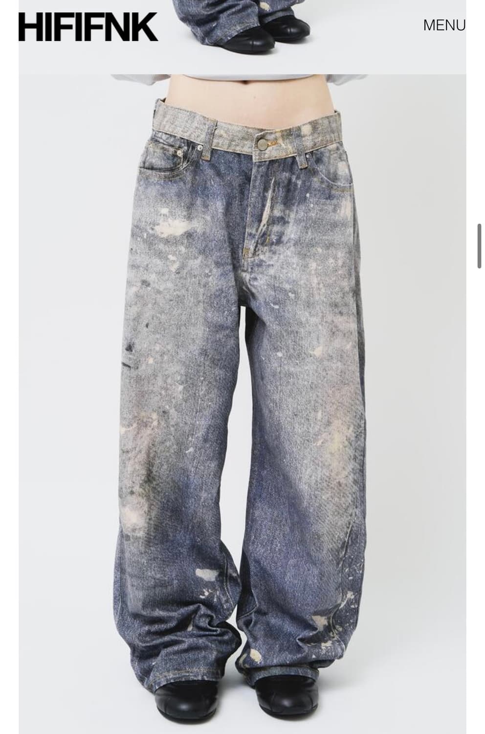 하이파이펑크 디지털 와이드 데님 S사이즈 상품이미지5
