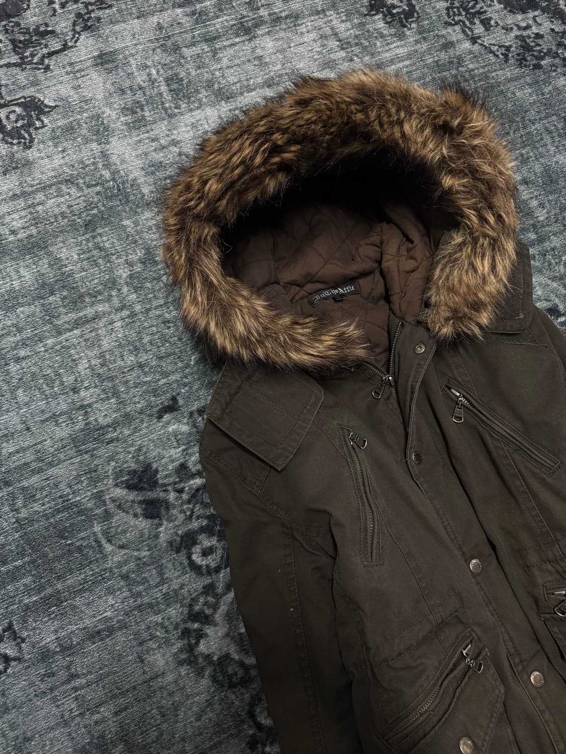 In the attic y2k trimming fur military j 상품이미지2