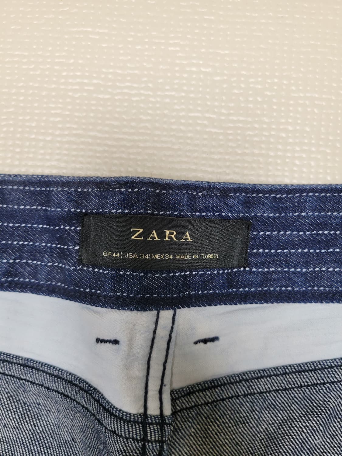 자라 ZARA 남자 스트라이프 청 반바지 34 인디고 상품이미지6
