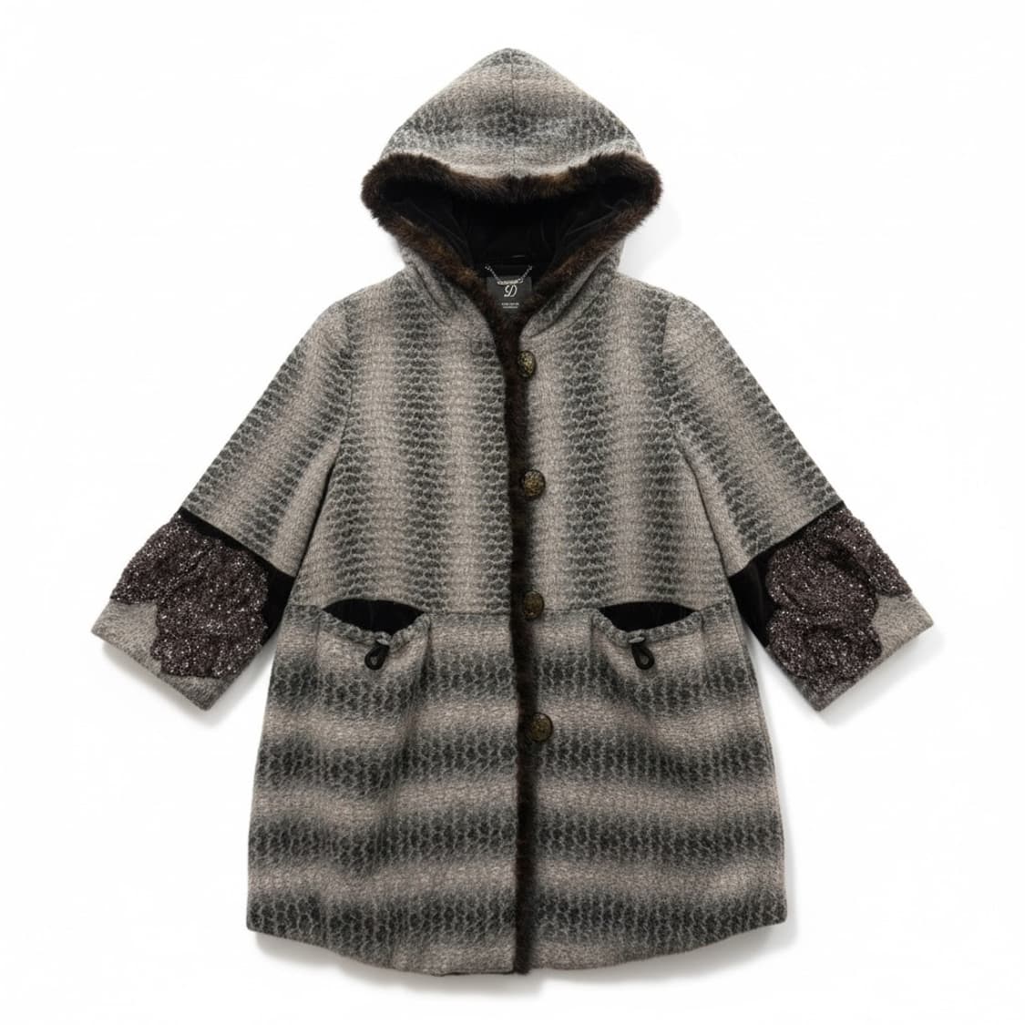 D Premium 럭셔리 밍크 후드 코트 상품이미지1