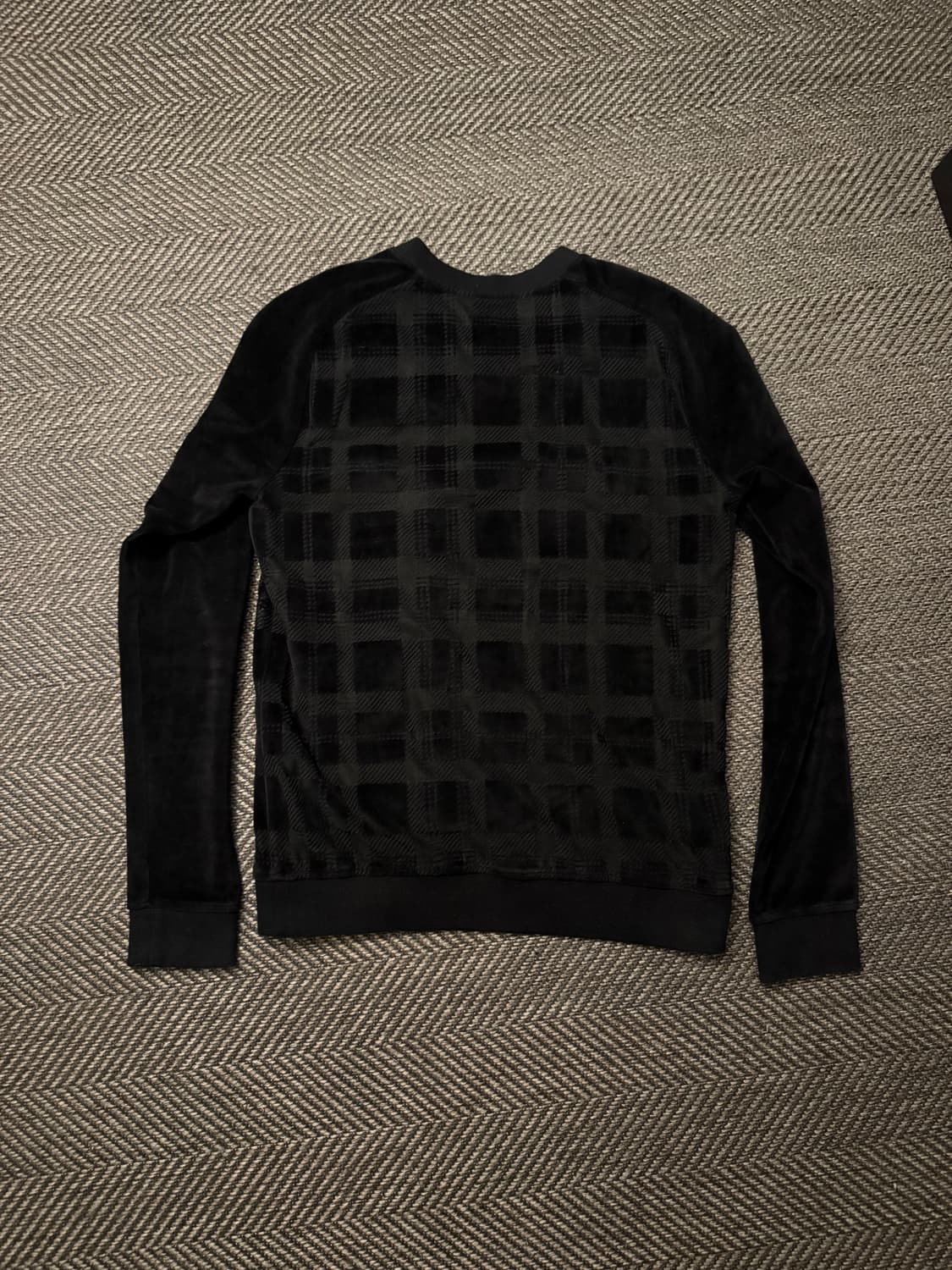 발망 체크 벨벳 견장 버튼 니트 L 상품이미지3