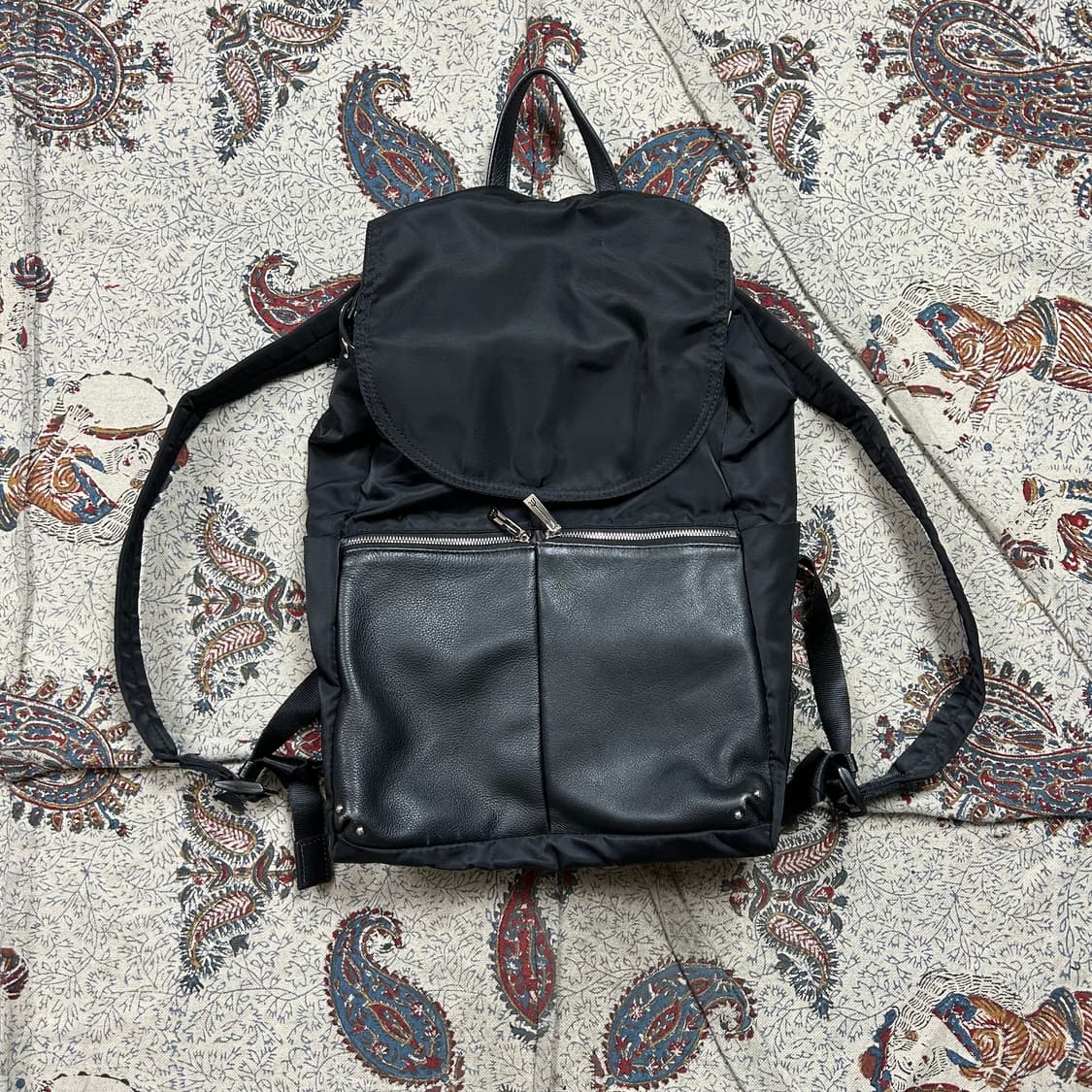 요지 야마모토 YSACCS 레더 나일론 백팩 상품이미지1