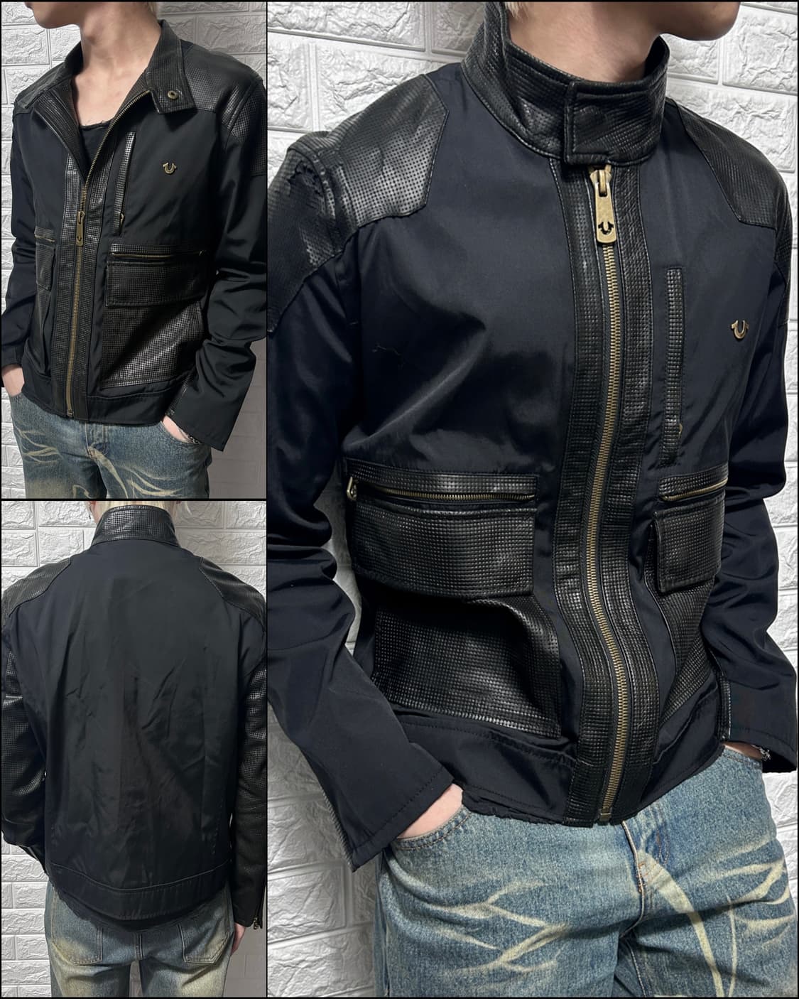 트루릴리젼 레더 하이브리드 자켓 상품이미지1