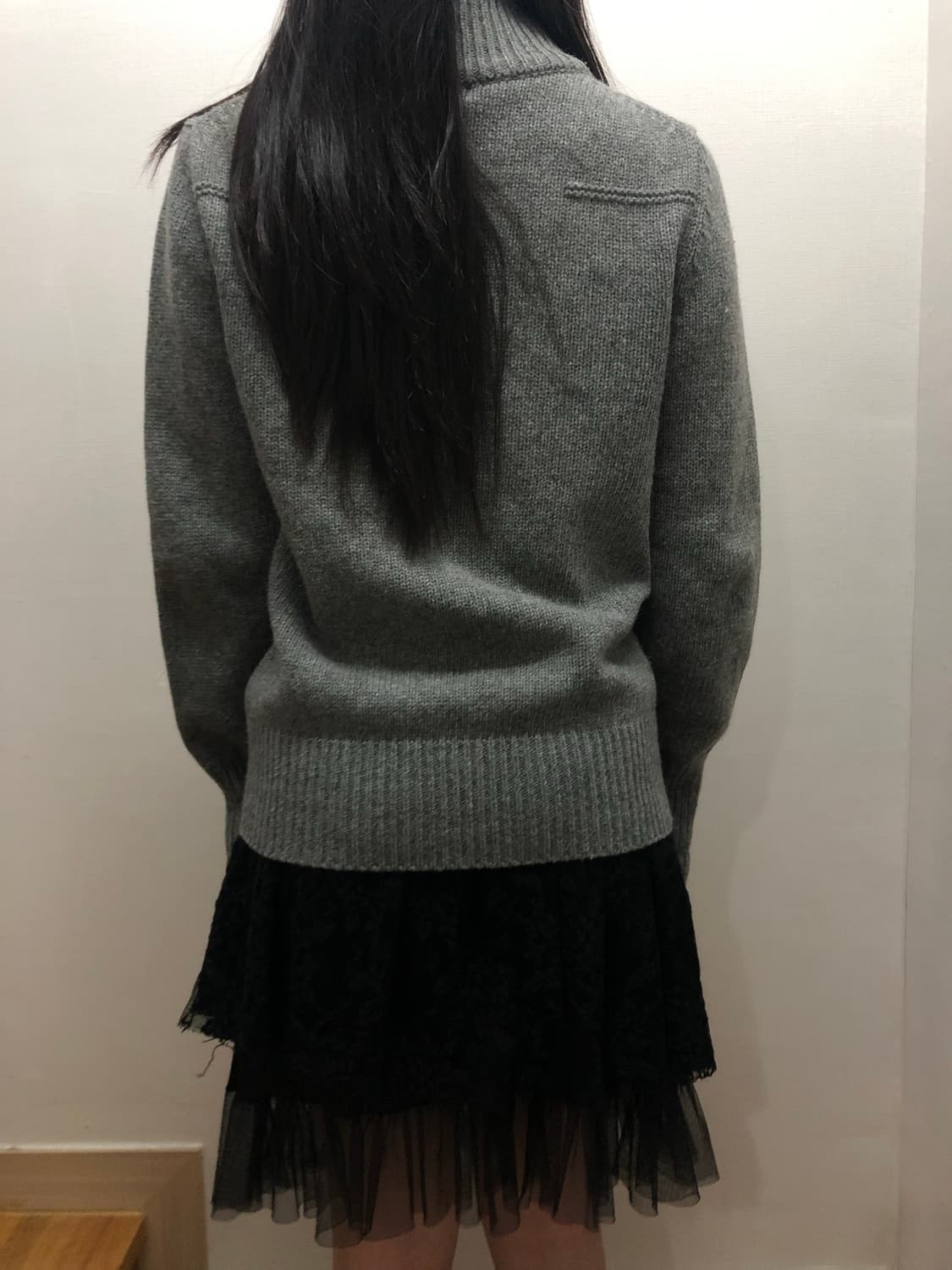 빈티지 그레이 하이넥 니트 집업 상품이미지8