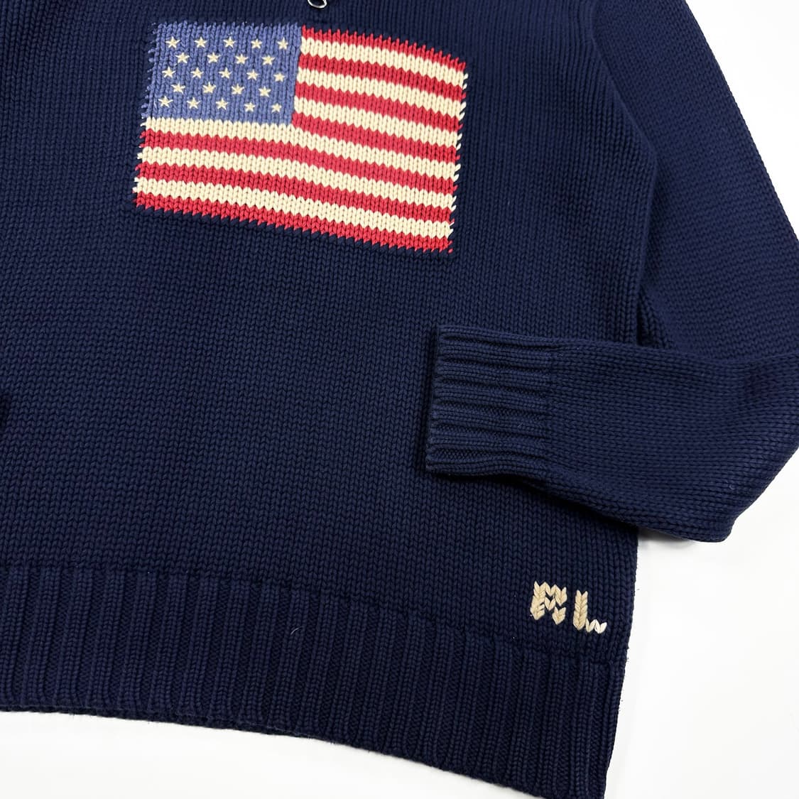 폴로 랄프로렌 여성 성조기 하프집 니트 네이비 여성L 상품이미지3