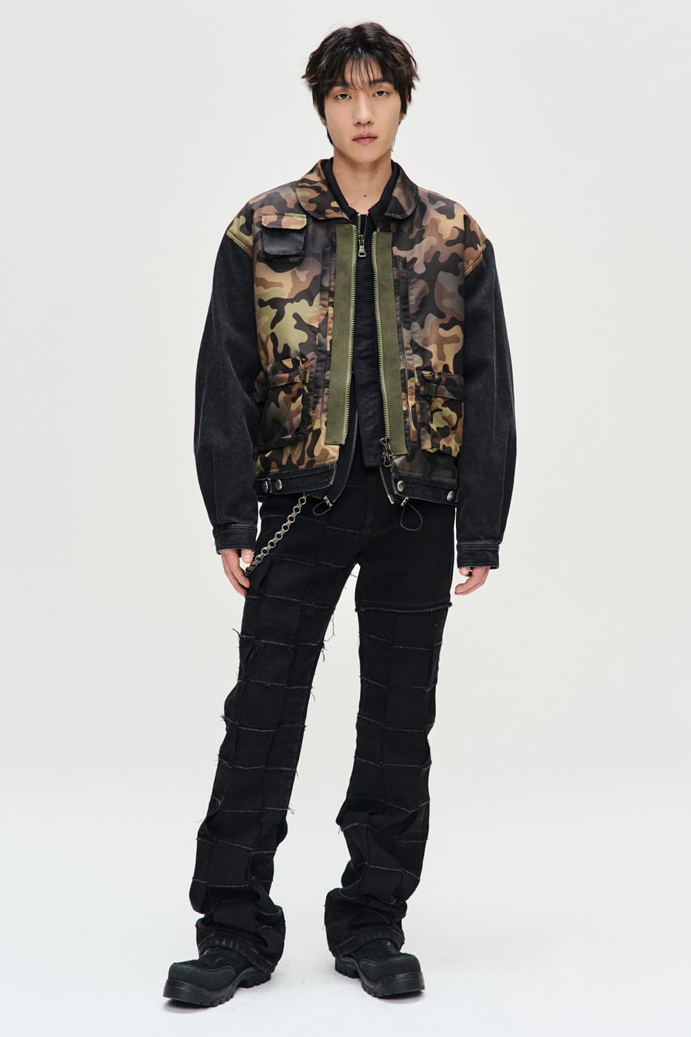 앤더슨벨 CAMOUFLAGE ZIP-UP DENIM JACKET 상품이미지2