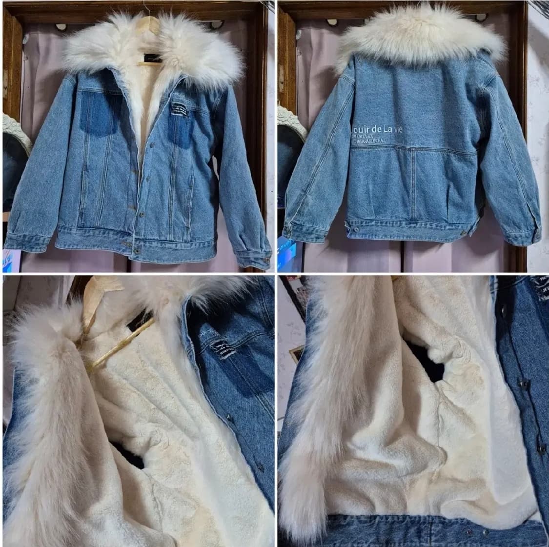 s급 잠뱅이 오리지널 밍크 라쿤 청 패딩 자켓 M 상품이미지5
