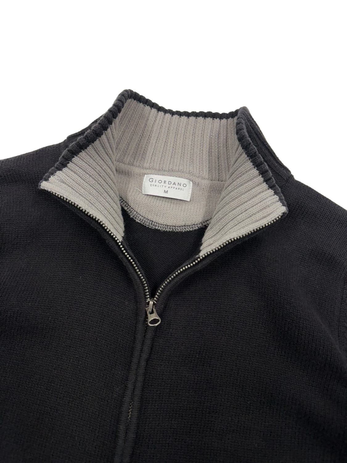 빈티지 Giordano 블랙 니트 집업 상품이미지4
