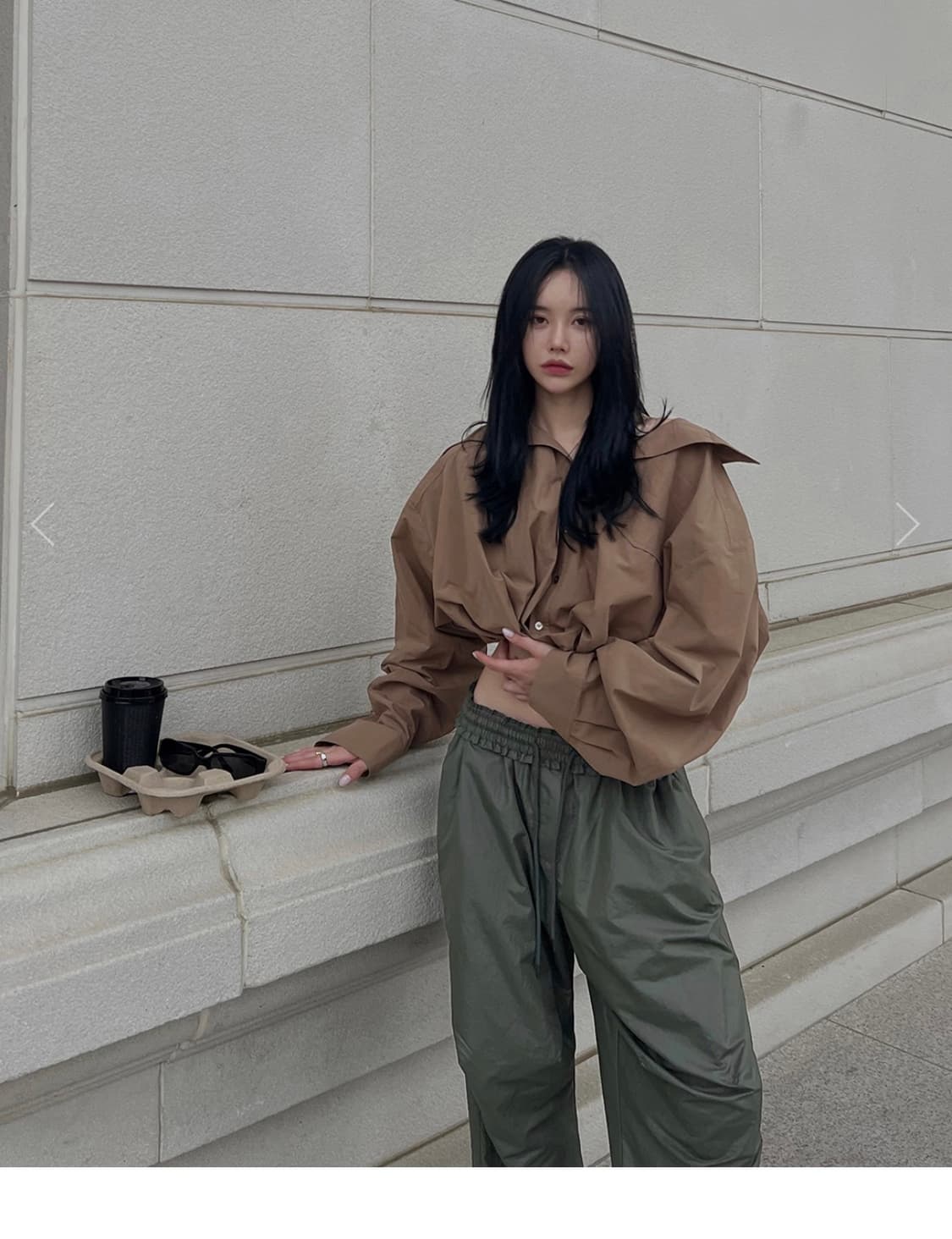 새상품) 랑거 뮈 언발 셔츠 네이비 상품이미지8