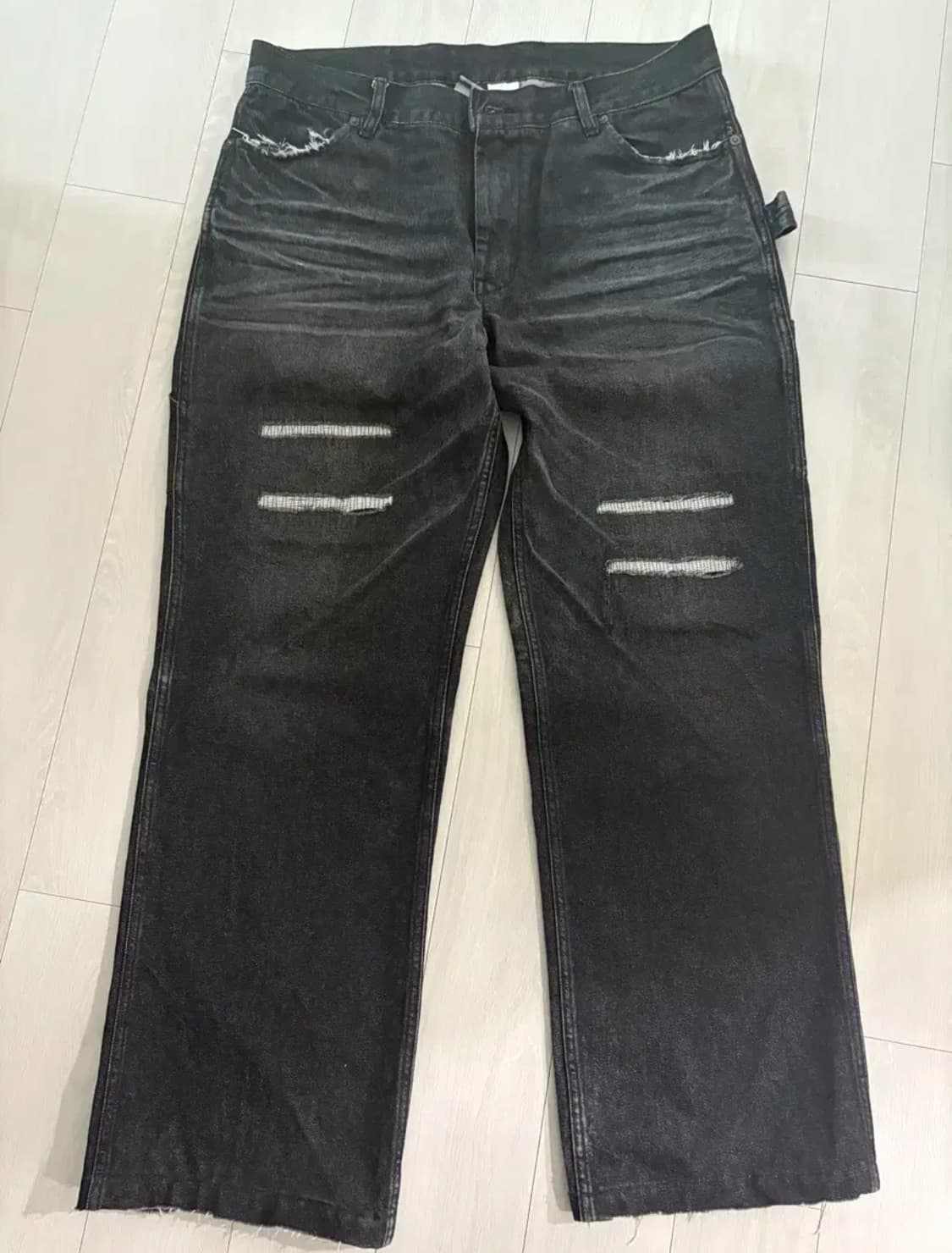 블랙아웃 데미지 팬츠 데님 XL 판매 상품이미지1