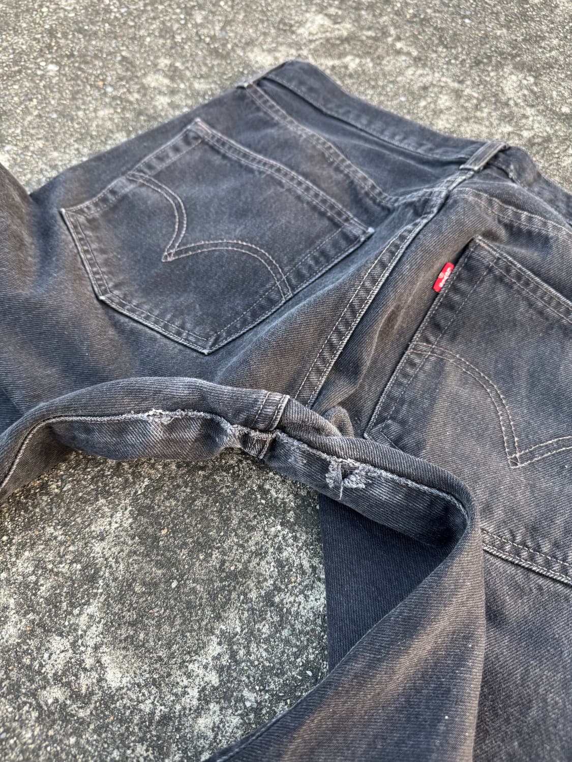 00S 빈티지 리바이스 501 흑청 워싱진 34 상품이미지6