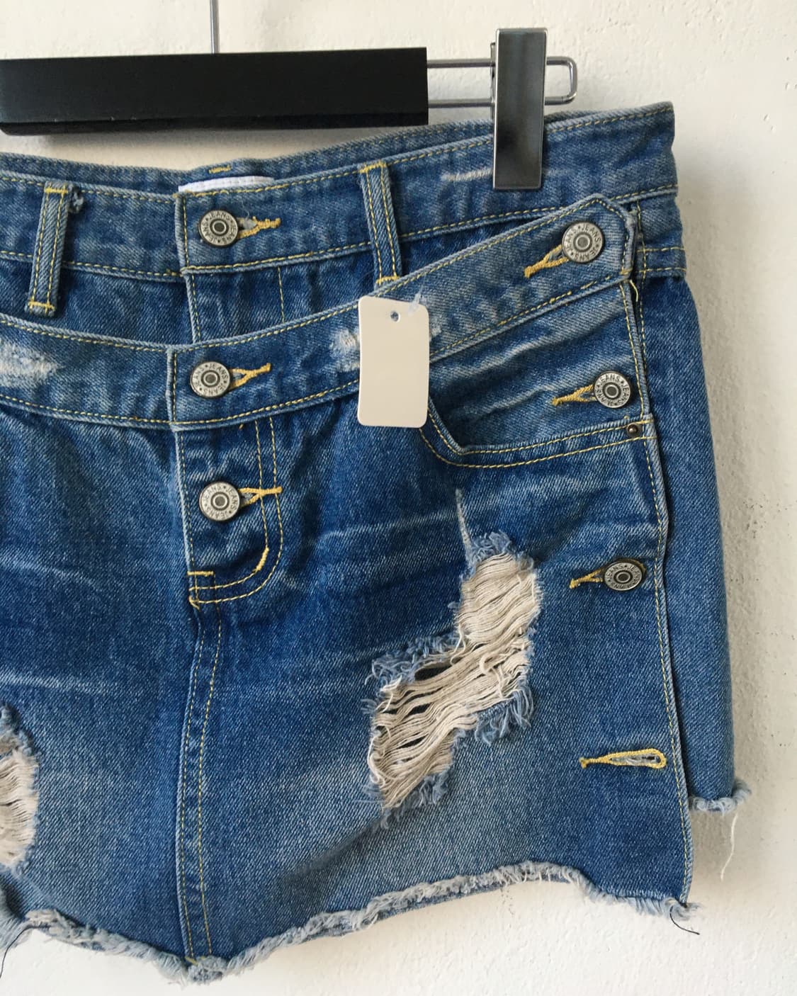 Layered point denim short 상품이미지4