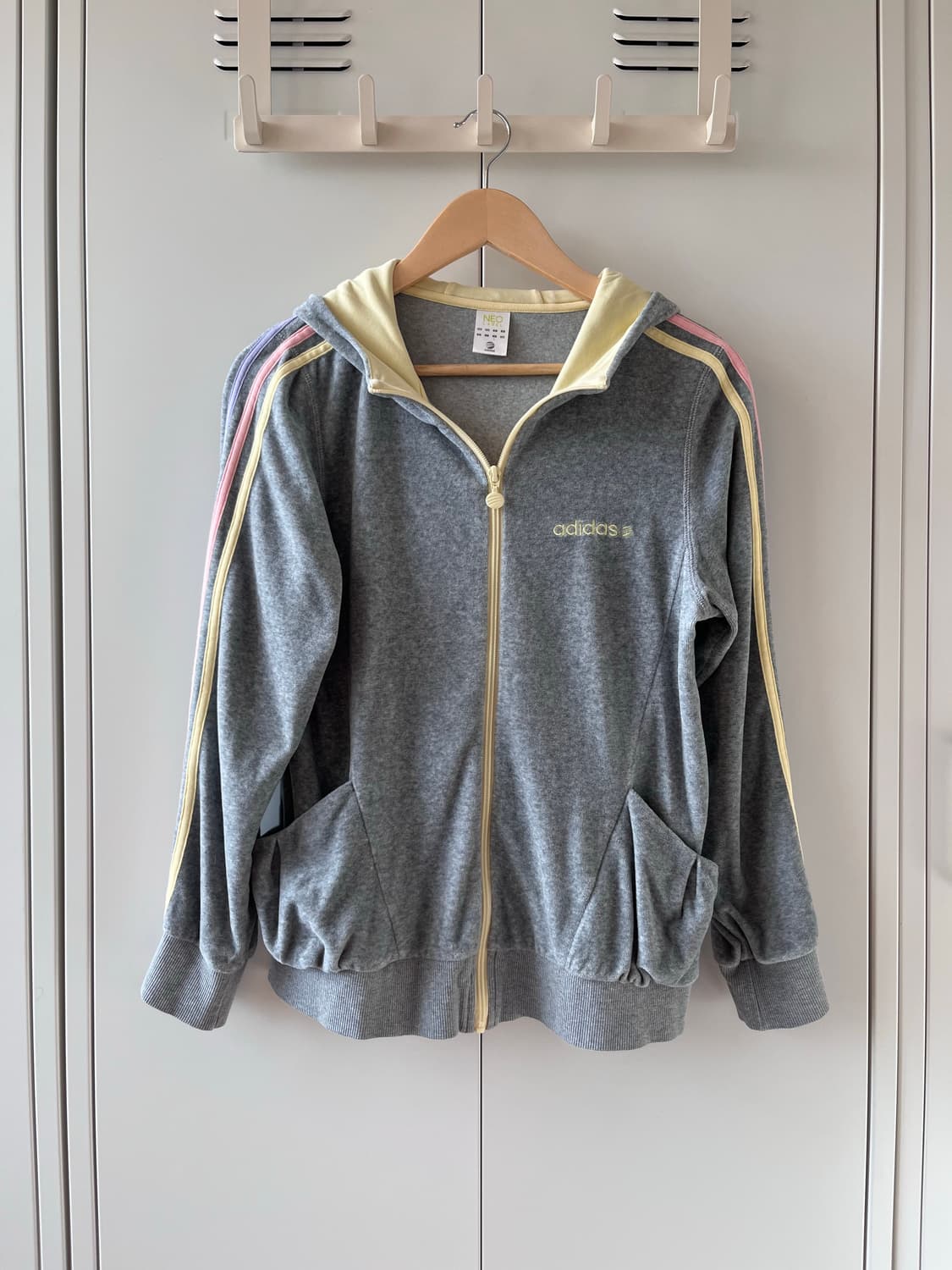 아디다스 솜사탕 삼선 무지개 후드집업  상품이미지2