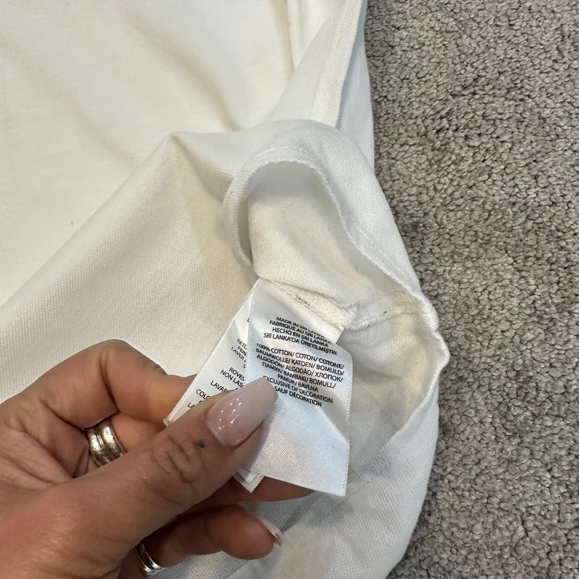 폴로 화이트 로고 커스텀 슬림 핏 반팔 셔츠L 상품이미지4