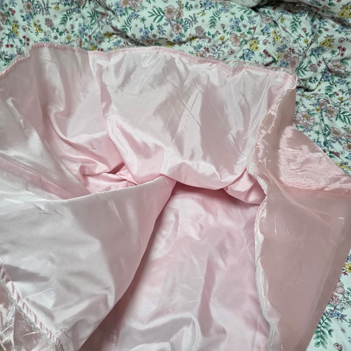 일본빈티지)핑크 마리앙뚜아네트 히메공주 로즈 리본 새틴오간자레이스튤드레스 상품이미지6