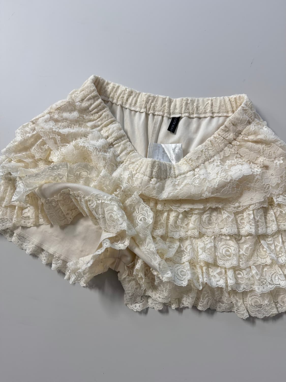 케이블 니트 스트라이프 패턴 레이스 프릴 큐롯팬츠 3pcs SET 상품이미지10