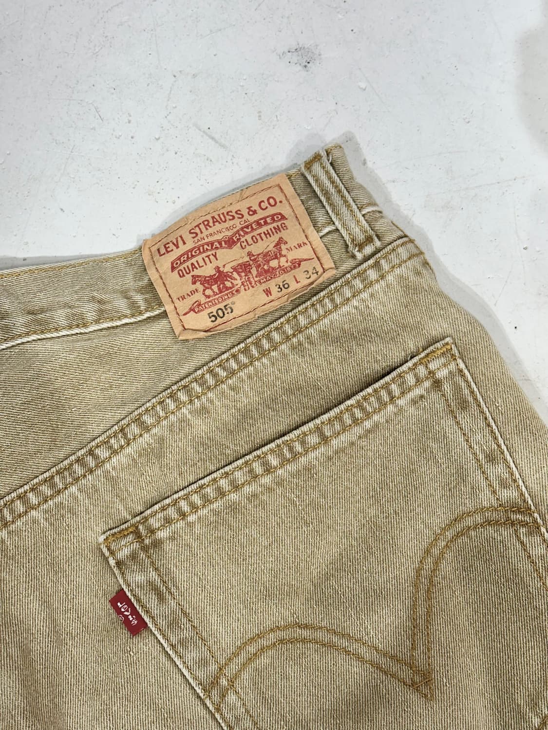 리바이스 505 와이드 베이지 데님 팬츠 청바지 36 상품이미지6