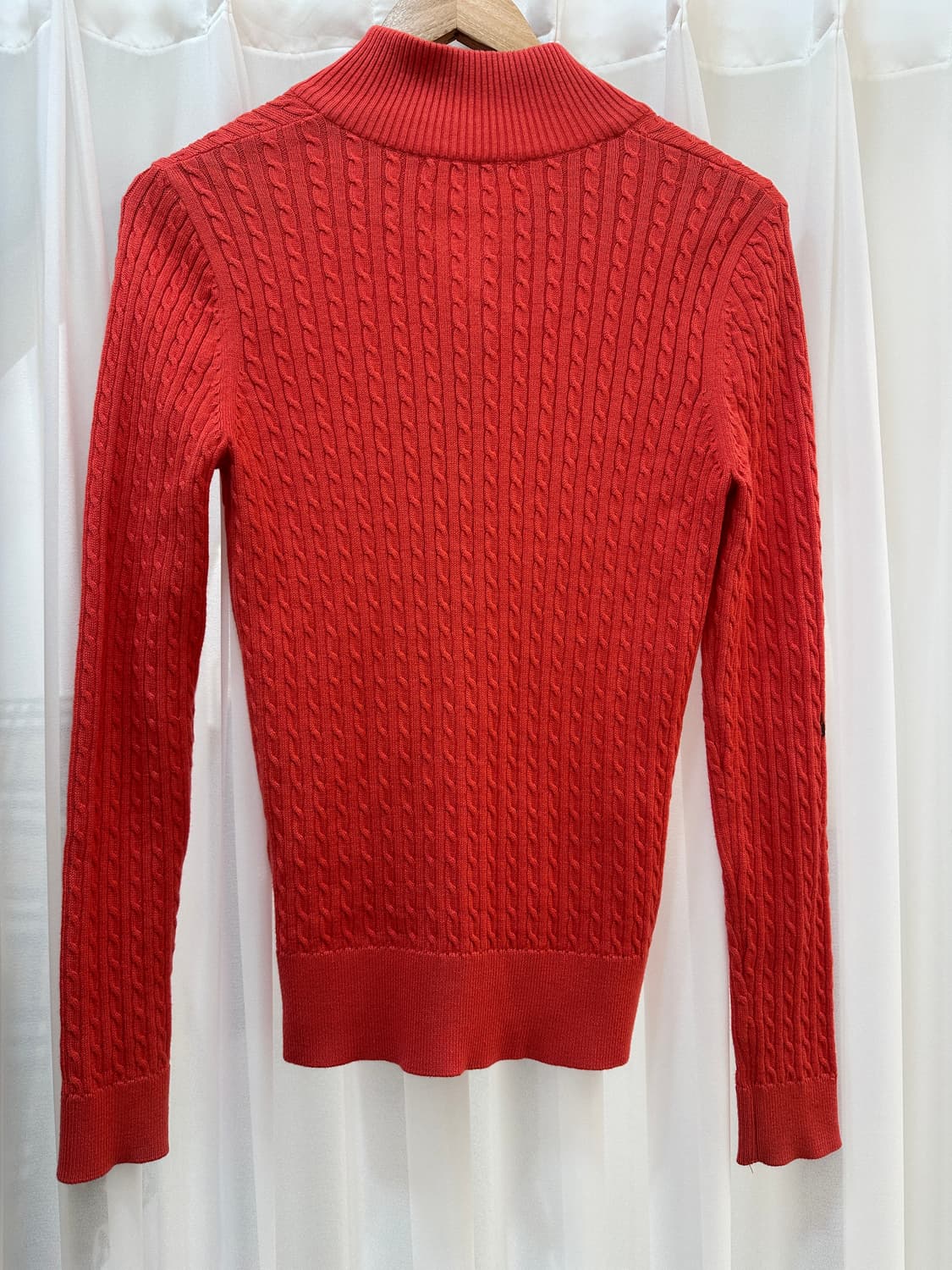 라코스테 케이블 니트 가디건 레드 상품이미지6