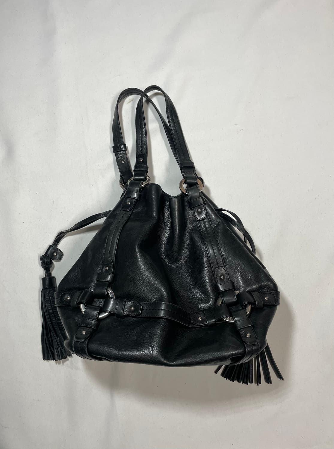 발리 y2k 모터사이클 레더 벨트백 상품이미지3