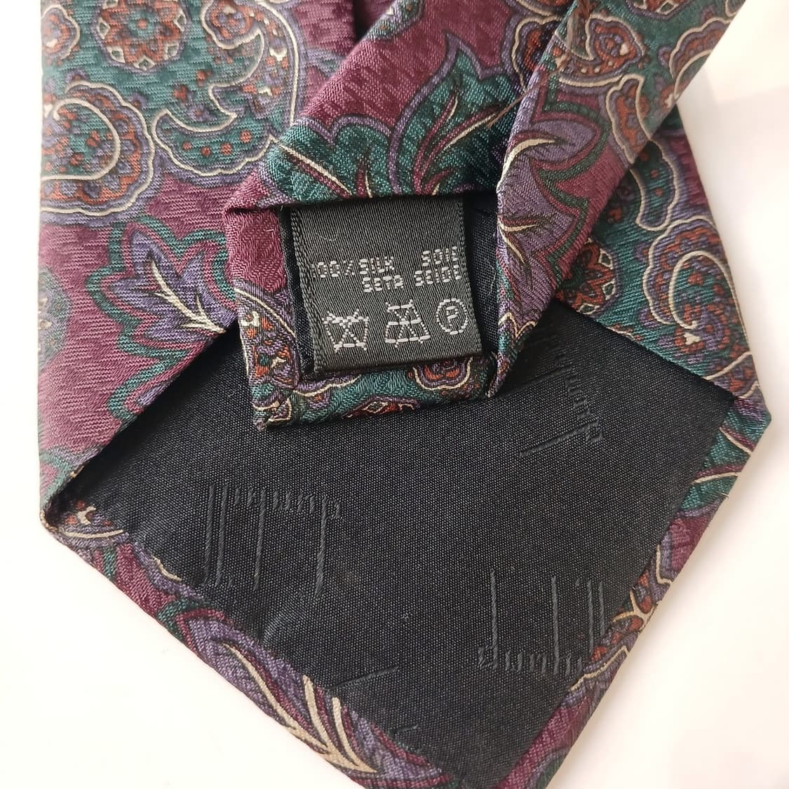 던힐 실크 버건디 페이즐리 패턴 넥타이 9.2cm A+등급 A19397
 상품이미지9