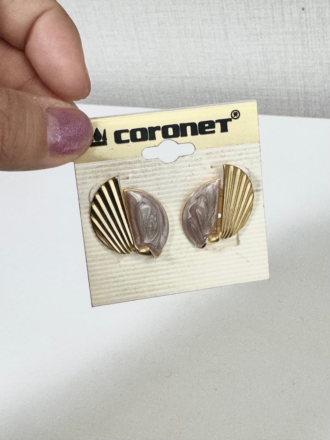 coronet 정품 - 골드 앤틱 에나멜 귀걸이 상품이미지3