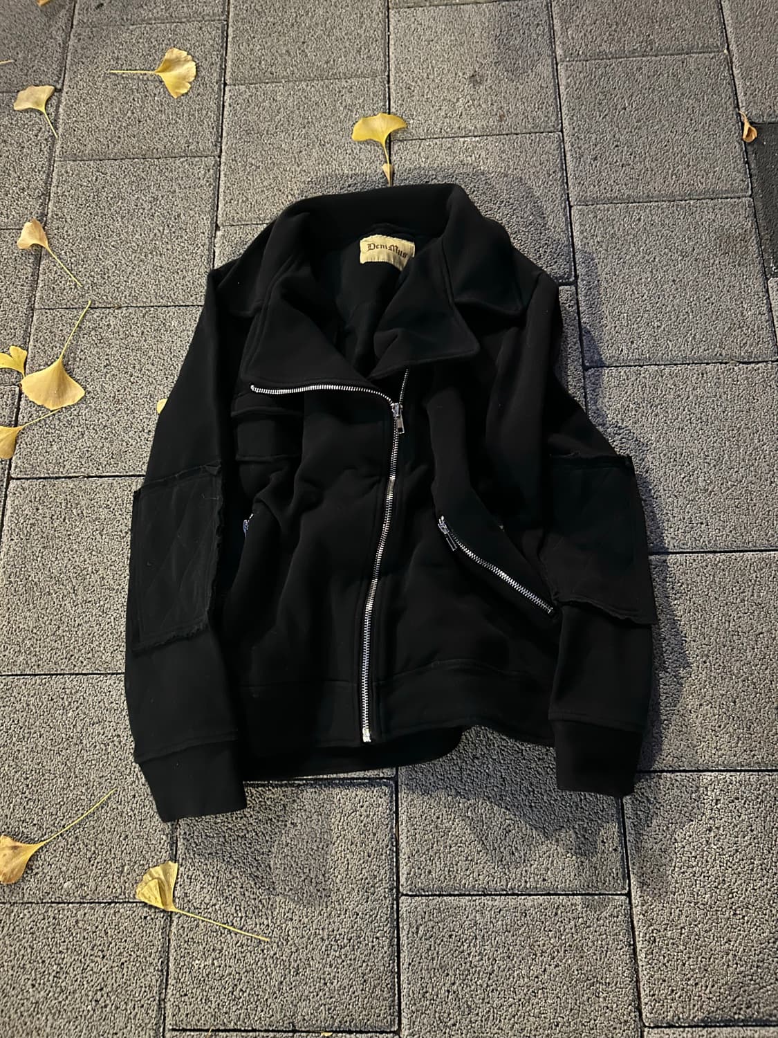 2000s denimus JPN 락시크 블랙 스웻 포켓 라이더 자켓 상품이미지2